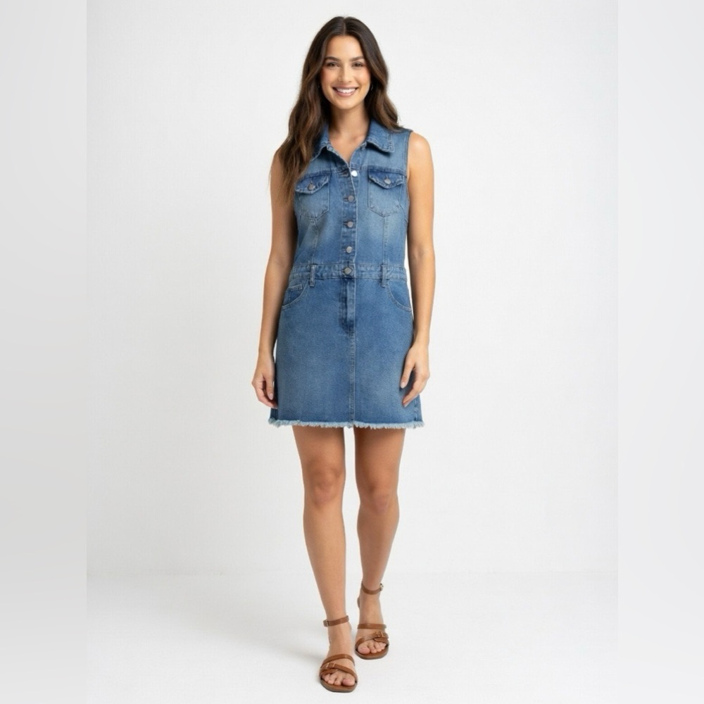 Joie Sleeveless Classic Denim Mini Dress